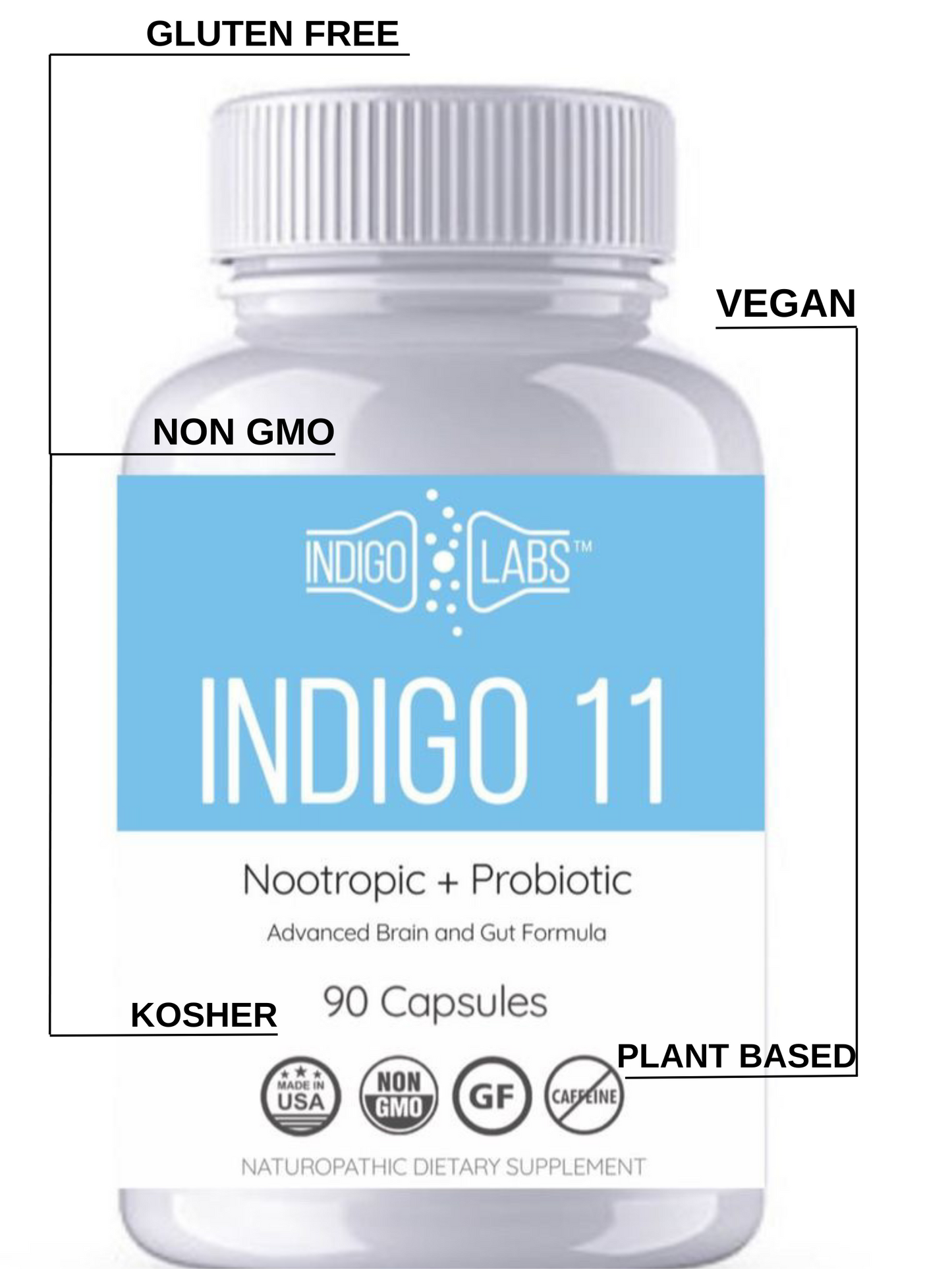 INDIGO11 Advanced Brain+Gut Formula